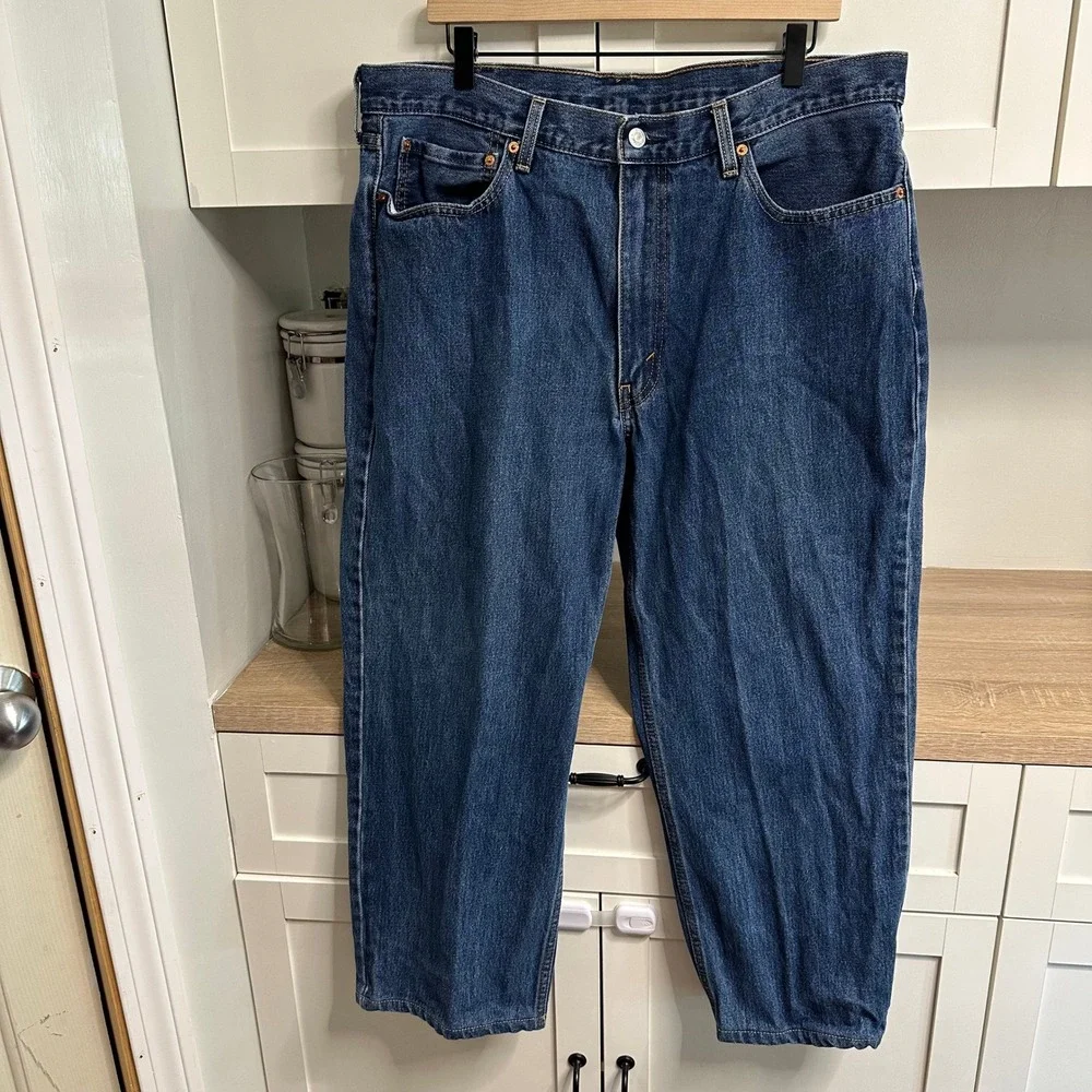 Levi's 550 Relaxed Fit Jeans Mens 38x30 Blue Medium Wash Tapered Leg Denim Dad